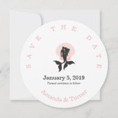 Pink Mermaids Couple on a Seashell Design Save The Date (Achterkant)