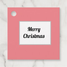 PINK MERRY CHRISTMAS SIMPLE FAVOR TAGS