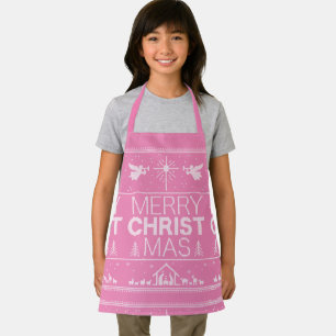 Pink Merry CHRISTmas Sweater Religious Christian Schort