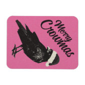 Pink Merry Crowmas Christmas Holiday  Magneet (Horizontaal)