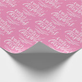 Pink Merry-kerstkalligrafiescript Patroon Cadeaupapier (Hoek)