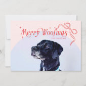 Pink Merry Woofmas Dog Christmas Holiday Kaart (Voorkant)