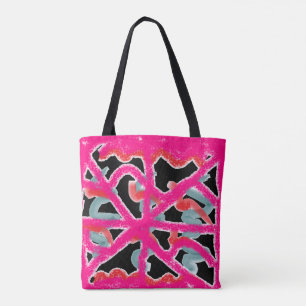 PINK MET ZWARTE PATTERS VOOR VROUWEN TOTE BAG