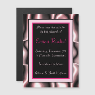 Pink Metal Magnetic Save the Date Kaart Magnetische Uitnodiging