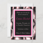 Pink Metal Magnetic Save the Date Kaart Magnetische Uitnodiging (Voorkant)