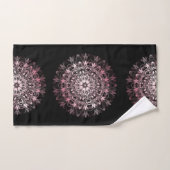 Pink Metallic Black | Floral Mandala | Monogram Handdoek (Handdoek)