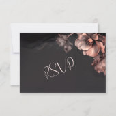 Pink Metallic Black Floral RSVP Kaartje (Achterkant)