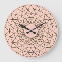 Pink Metallic Circle Pattern Acrylic Wall Clock