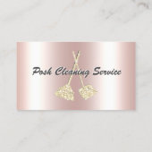 Pink Metallic & Gold Glitter Service voor het rein Visitekaartje (Achterkant)