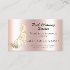 Pink Metallic & Gold Glitter Service voor het rein Visitekaartje