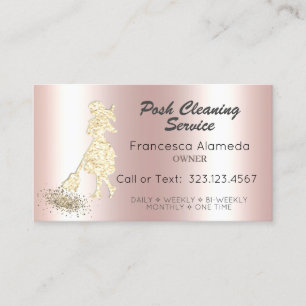 Pink Metallic & Gold Glitter Service voor het rein Visitekaartje