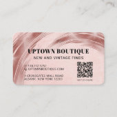 Pink Metallic QR Code Reward Visitekaartje (Voorkant)