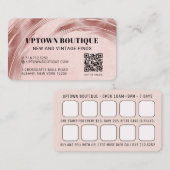 Pink Metallic QR Code Reward Visitekaartje (Voorkant / Achterkant)