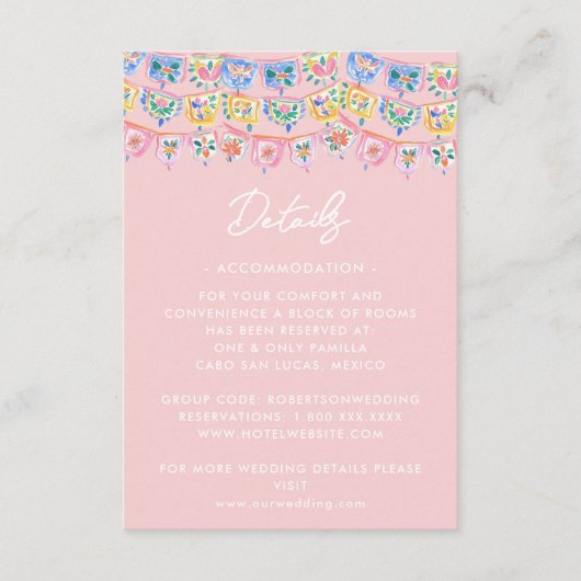 Pink Mexico Destination  Informatiekaartje (Voorkant)