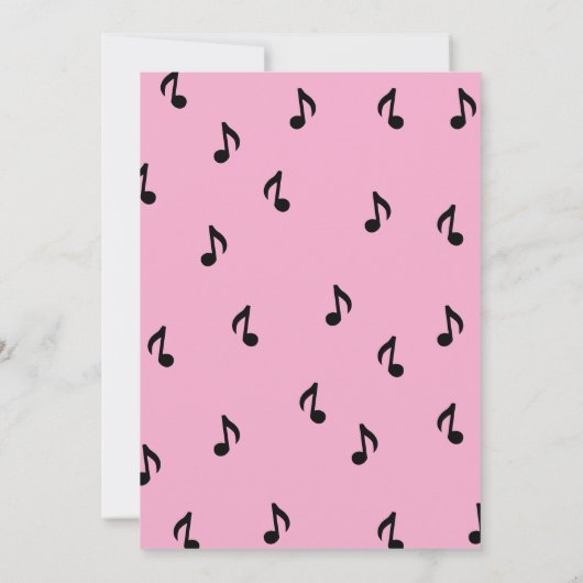 Pink Microphone Kids Birthday Invitation Kaart (Achterkant)