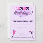 Pink Midcentury Modern Christmas Cocktail Party Kaart (Voorkant)