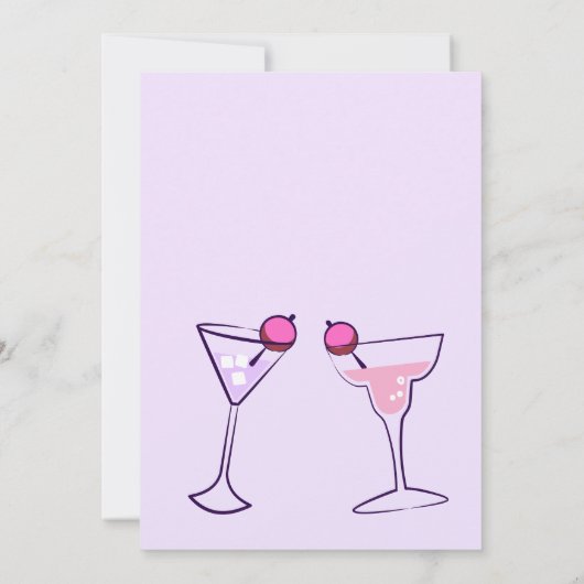 Pink Midcentury Modern Christmas Cocktail Party Kaart (Achterkant)