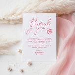 Pink Milk Bottle Champagne Baby Shower Thank You Bedankkaart<br><div class="desc">Funny whimsical baby shower small thank you card</div>
