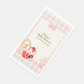 Pink Milk & Cookie Gingham Winter Baby shower Servet (Hoek)