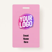 Pink Minimal Volunteer Event ID-badge Badge (Achterkant)