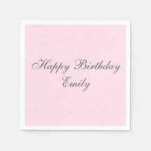 Pink Minimalist Birthday Party Napkins