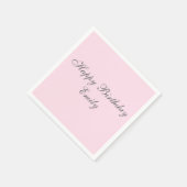 Pink Minimalist Birthday Party Napkins Servet (Hoek)