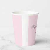 Pink Minimalist Birthday Party Paper Cup Papieren Bekers (Rechts)
