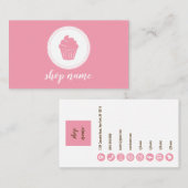 Pink Minimalist Cupcake Baker Business Card Visitekaartje (Voorkant / Achterkant)