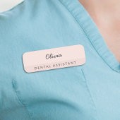 Pink Minimalist Dental Assistant Naamplaatje