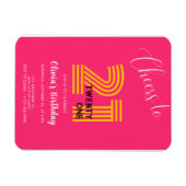 Pink Minimalist Girly 21st Birthday Invitation Magneet (Horizontaal)