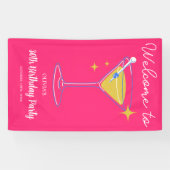 Pink Minimalist Girly 30th Birthday Sign Banner (Horizontaal)