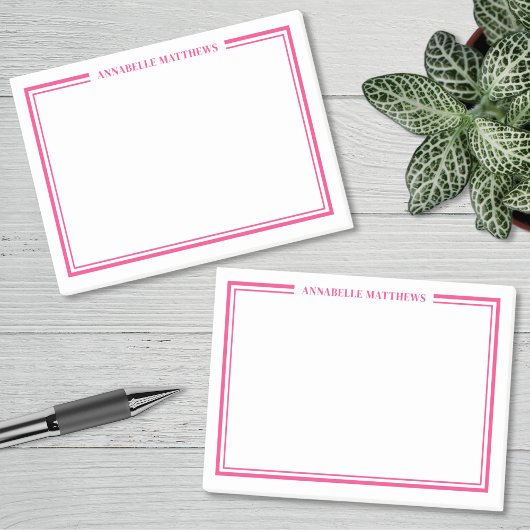 Pink Minimalist Monogram Post-it® Notes