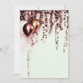 Pink Mink Roos Gold Lights Rustic Ivy Bridal Kaart (Achterkant)