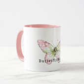 Pink Mint Butterfly Kisses Mok (Voorkant links)