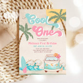 Pink Mint Cool ONE Surfen 1e verjaardag Kaart