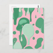 Pink Mint Green Melting Drip Pattern Abstract Briefkaart (Voorkant / Achterkant)