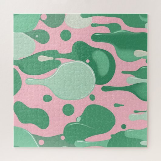 Pink Mint Green Melting Drip Pattern Abstract  Legpuzzel (Horizontaal)