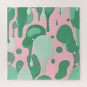 Pink Mint Green Melting Drip Pattern Abstract  Legpuzzel (Verticaal)