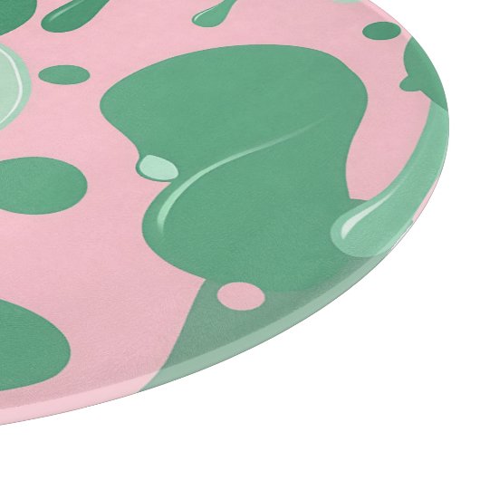 Pink Mint Green Melting Drip Pattern Abstract  Snijplank (Hoek)