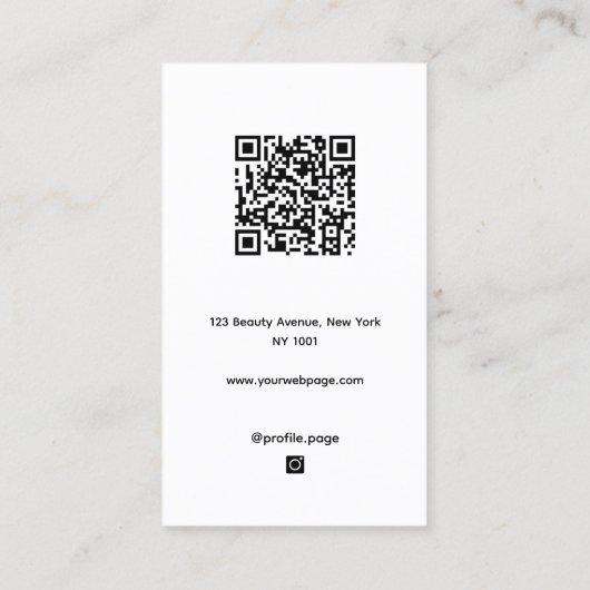 Pink mint green minimalist makeup visitekaartje (Achterkant)