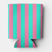 Pink Mint Green Stripes Design Blikjeskoeler (Voorkant)