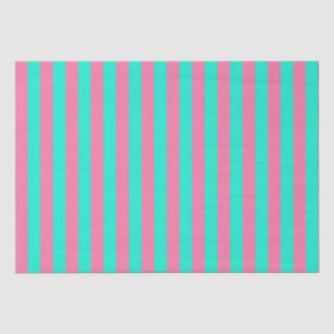 Pink Mint Green Stripes Design Tissuepapier