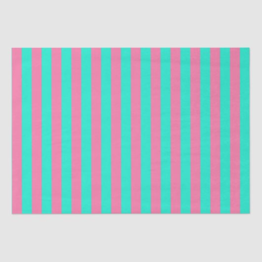 Pink Mint Green Stripes Design Tissuepapier (Voorkant)