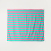 Pink Mint Green Stripes Design Wandkleed (Voorkant (horizontaal))