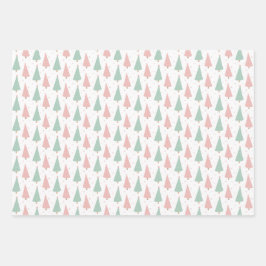 Pink/Mint Holiday Wrapping Paper Sheets