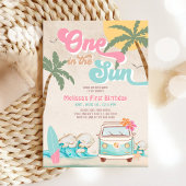 Pink Mint One in the Sun Surfen 1e verjaardag Kaart