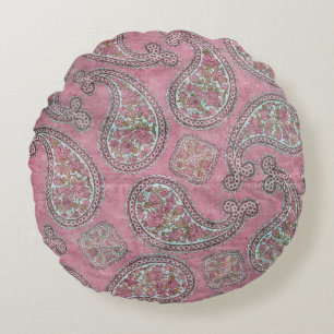 PINK MINT PAISLEY ROND KUSSEN