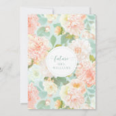 Pink Mint Peony Floral Boho Arch Vrijgezellenfeest Kaart (Achterkant)