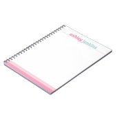 Pink & Mint Personalized Name Spiral Notebook Notitieboek (Linkerzijde)