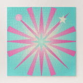 Pink Mint Retro Starburst Glow Legpuzzel (Verticaal)